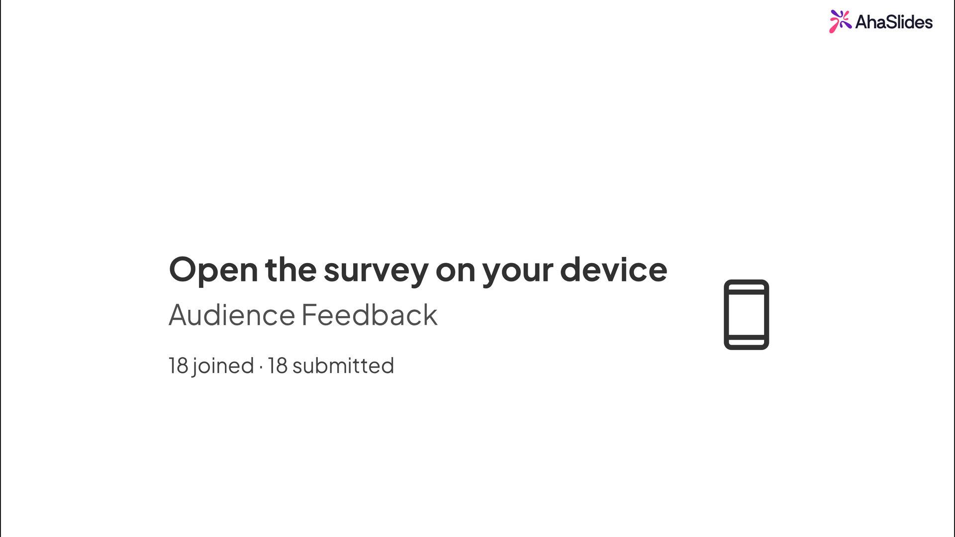 Survey slide inside an AhaSlides presentation